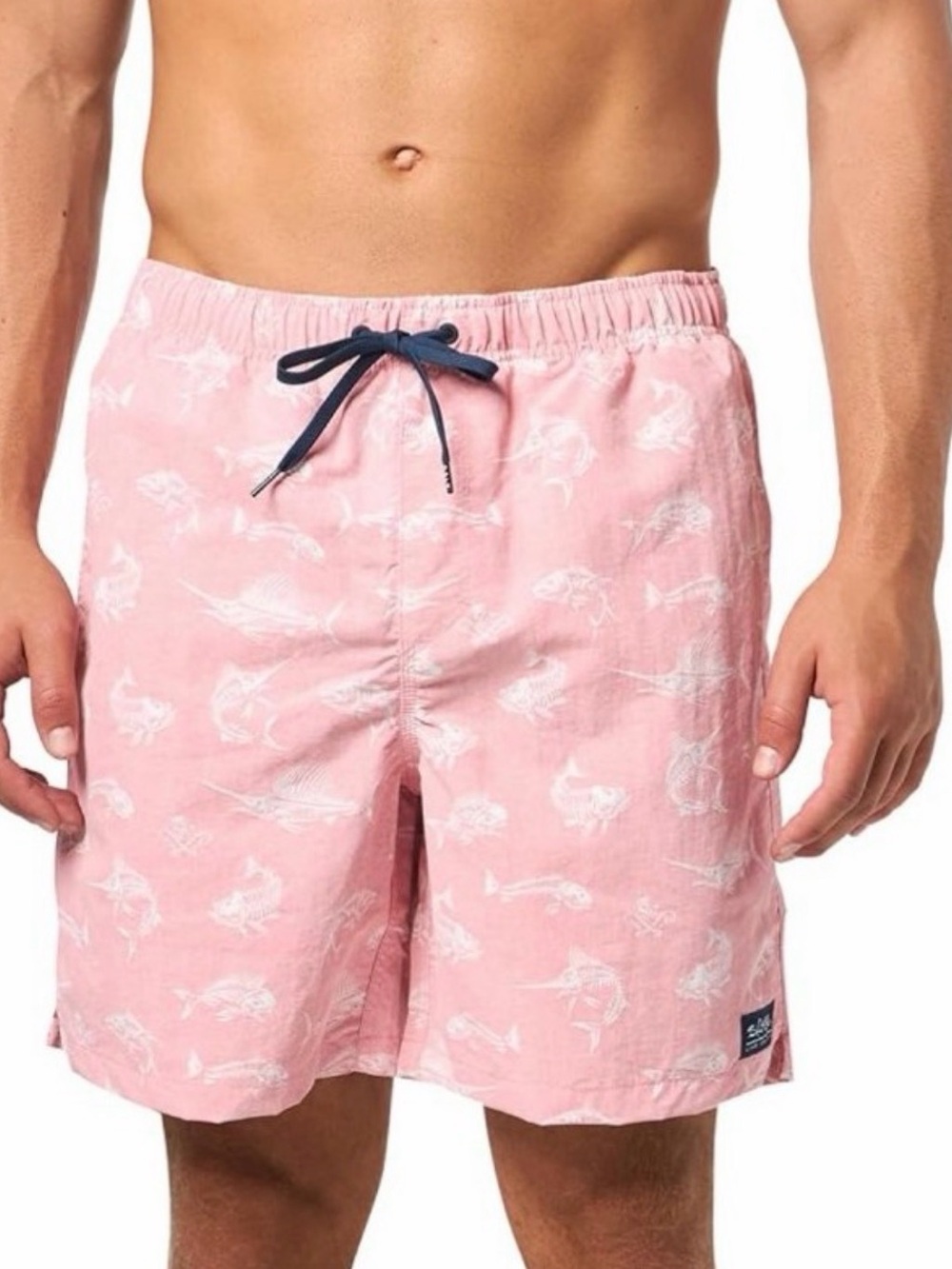 Salt Life Pink Swim Trunks with Navy Drawstring